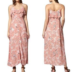 Sanctuary NWT Isabella Coral Flowy Floral Maxi Slip Dress